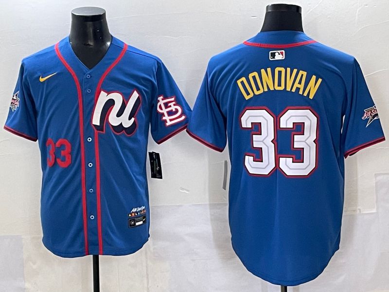 Men 2025 St.Louis Cardinals #33 Donovan Blue All star Nike MLB Jersey style 01